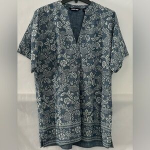 Lands End Women's Short Sleeve Top Baumwolle Cotton Size Large